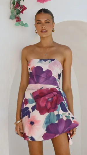 Hanae Mini Dress - Violet Floral Timeless Look