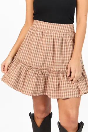 Happy and Plaid Brown Skort SALE Stylish Vibe hypoallergenic material