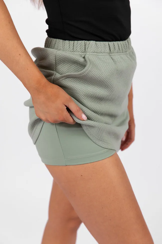Have It My Way Sage Textured Knit Skort SALE Comfy Wear Relaxed Style
