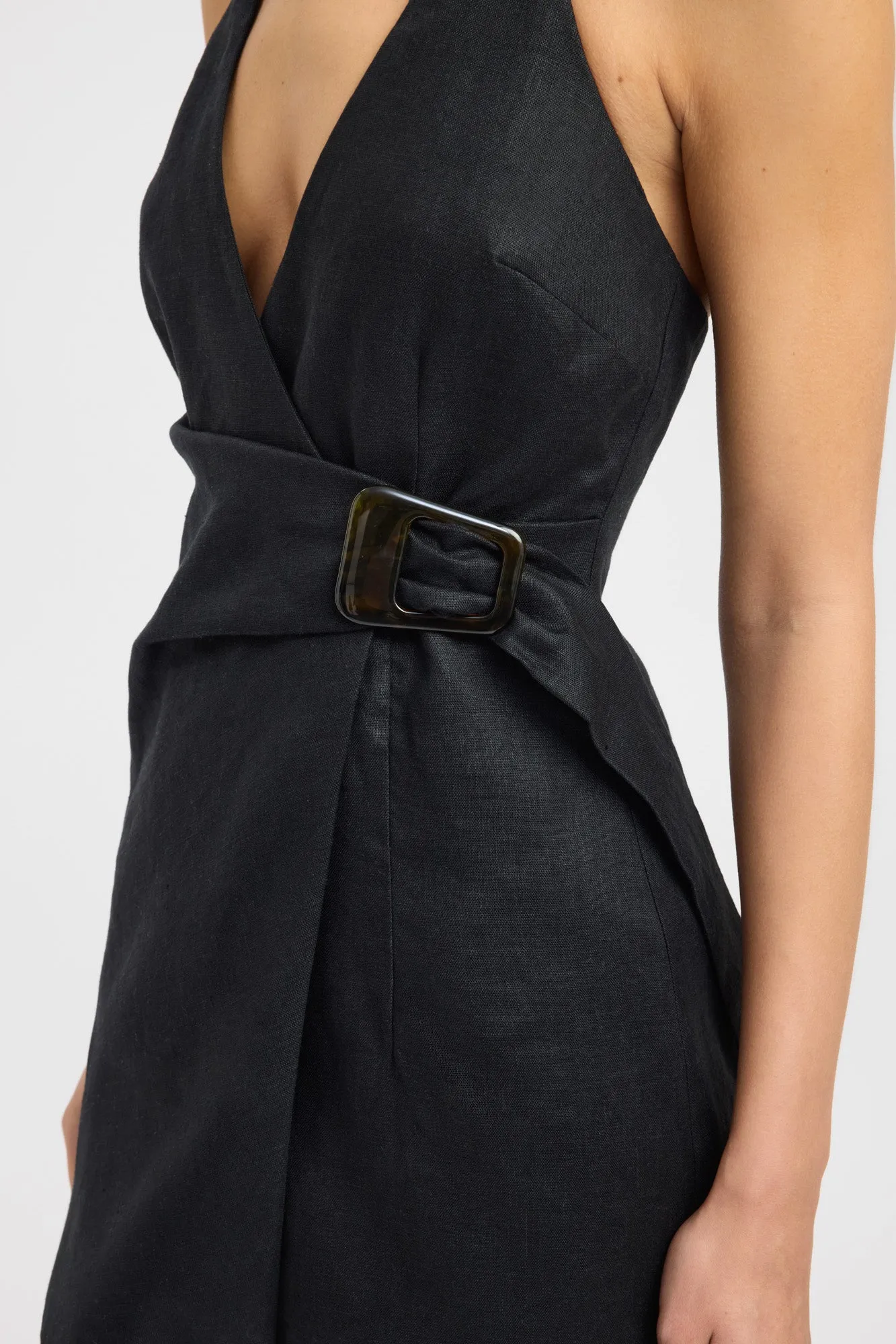 Palm Trim Mini Dress Bless Glow Sleek Waist Design Fit