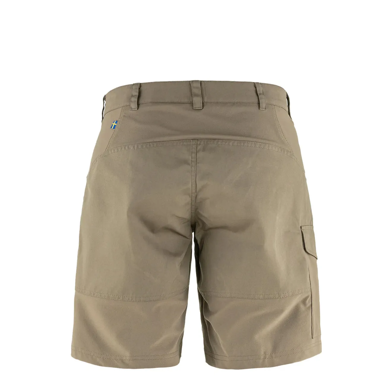 Fjallraven Womens Nikka Curved Shorts Suede Brown cargo style Animal Print