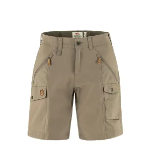 Fjallraven Womens Nikka Curved Shorts Suede Brown Camping Gear Relaxed Motion