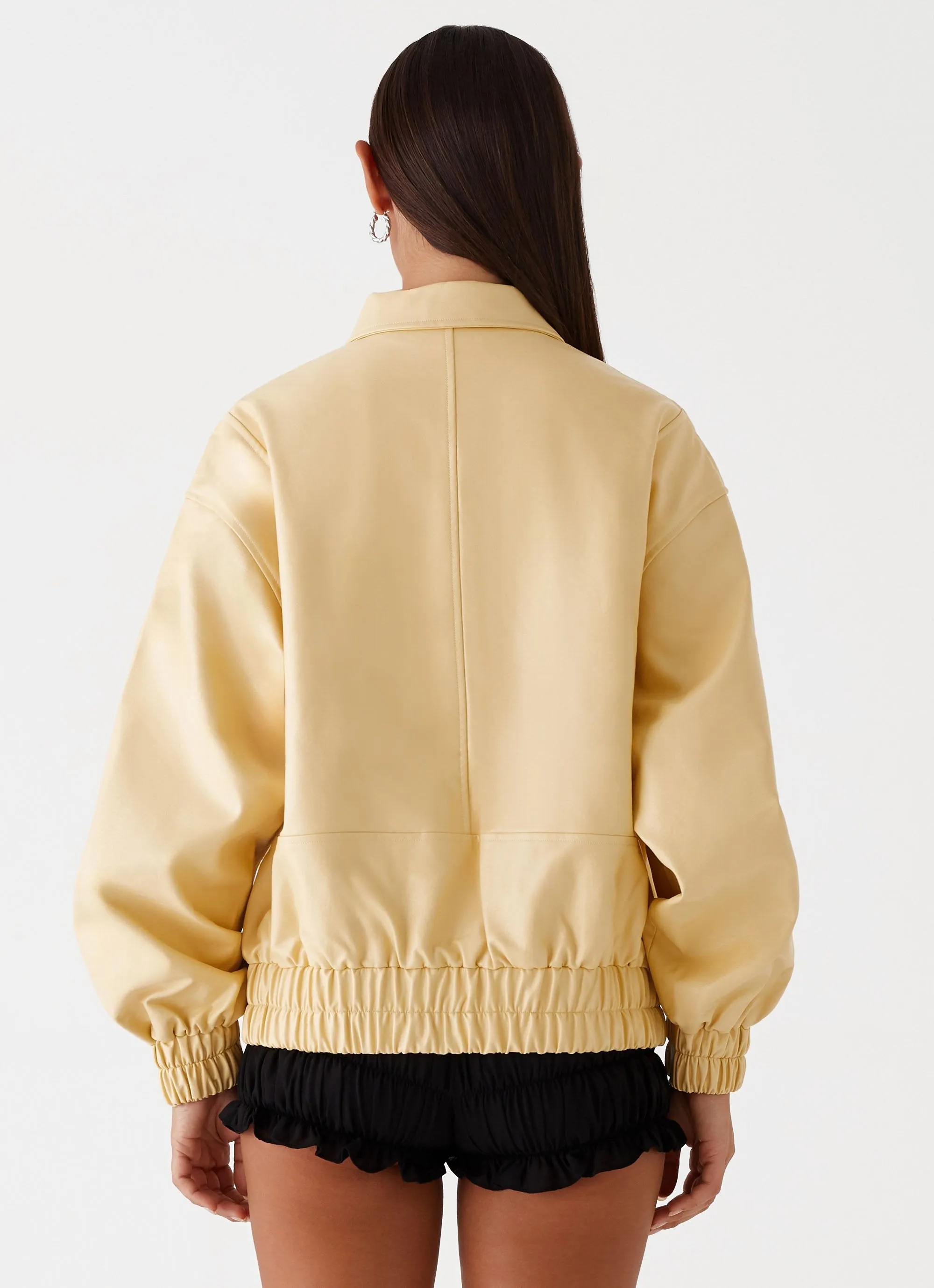 Wrinkle Free Fabric Holland Bomber Jacket - Yellow