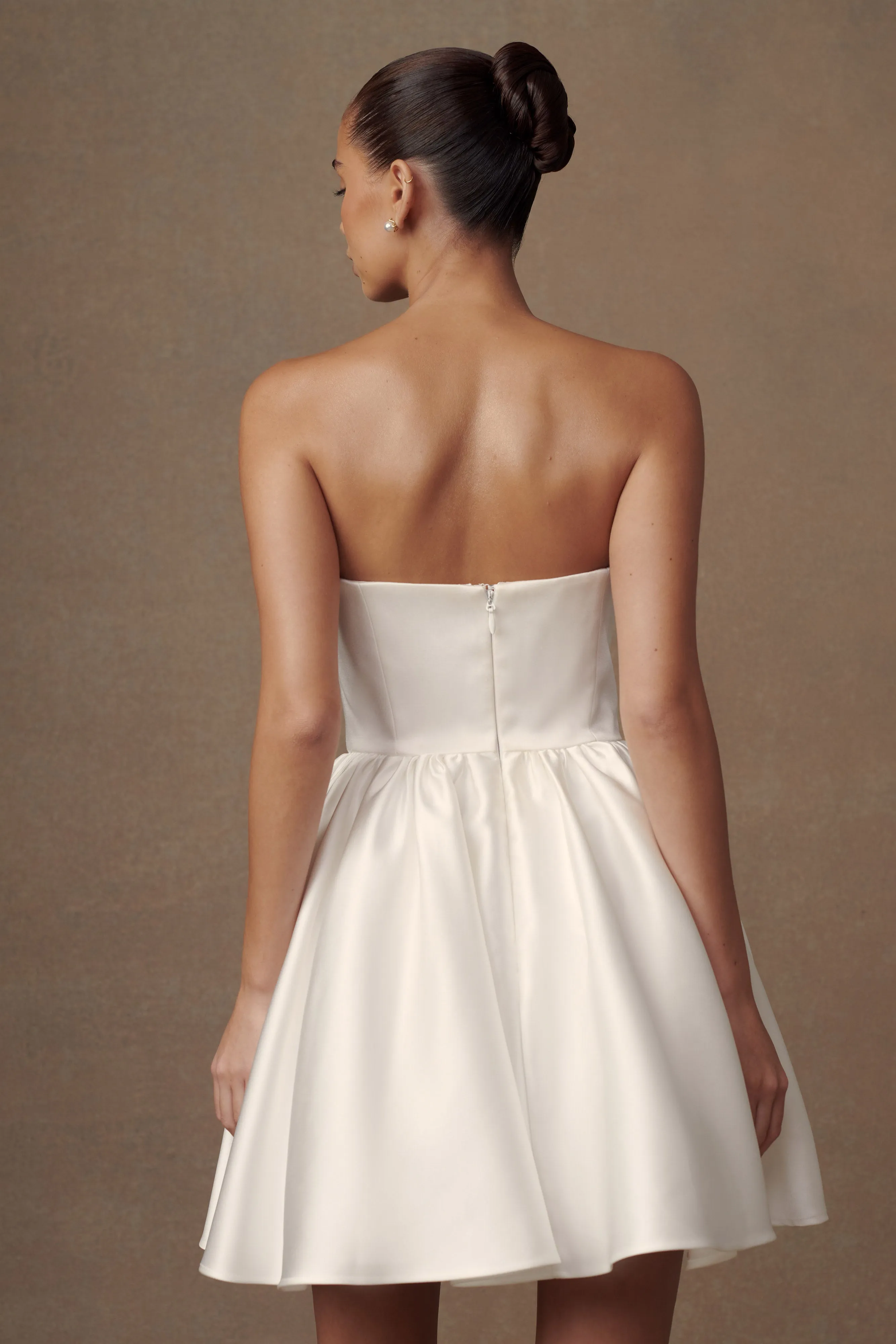 Casual Mode Hollie Structured Corset Mini Dress - White