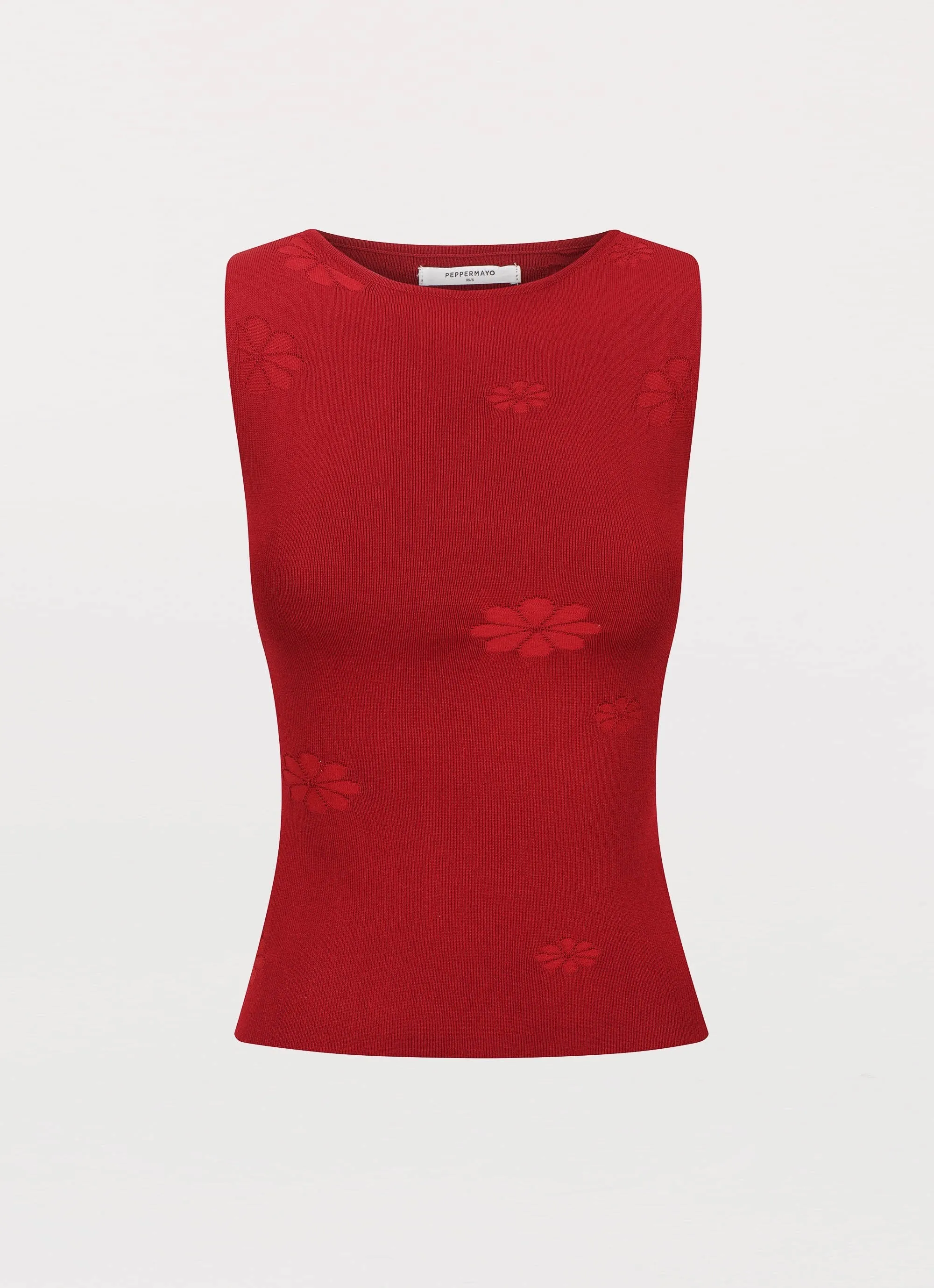 Holly Knit Tank - Rouge Red NonRestrictive Cuff