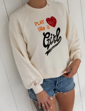 Play Like A Girl Sweatshirt, Ivory suitable for gifts
