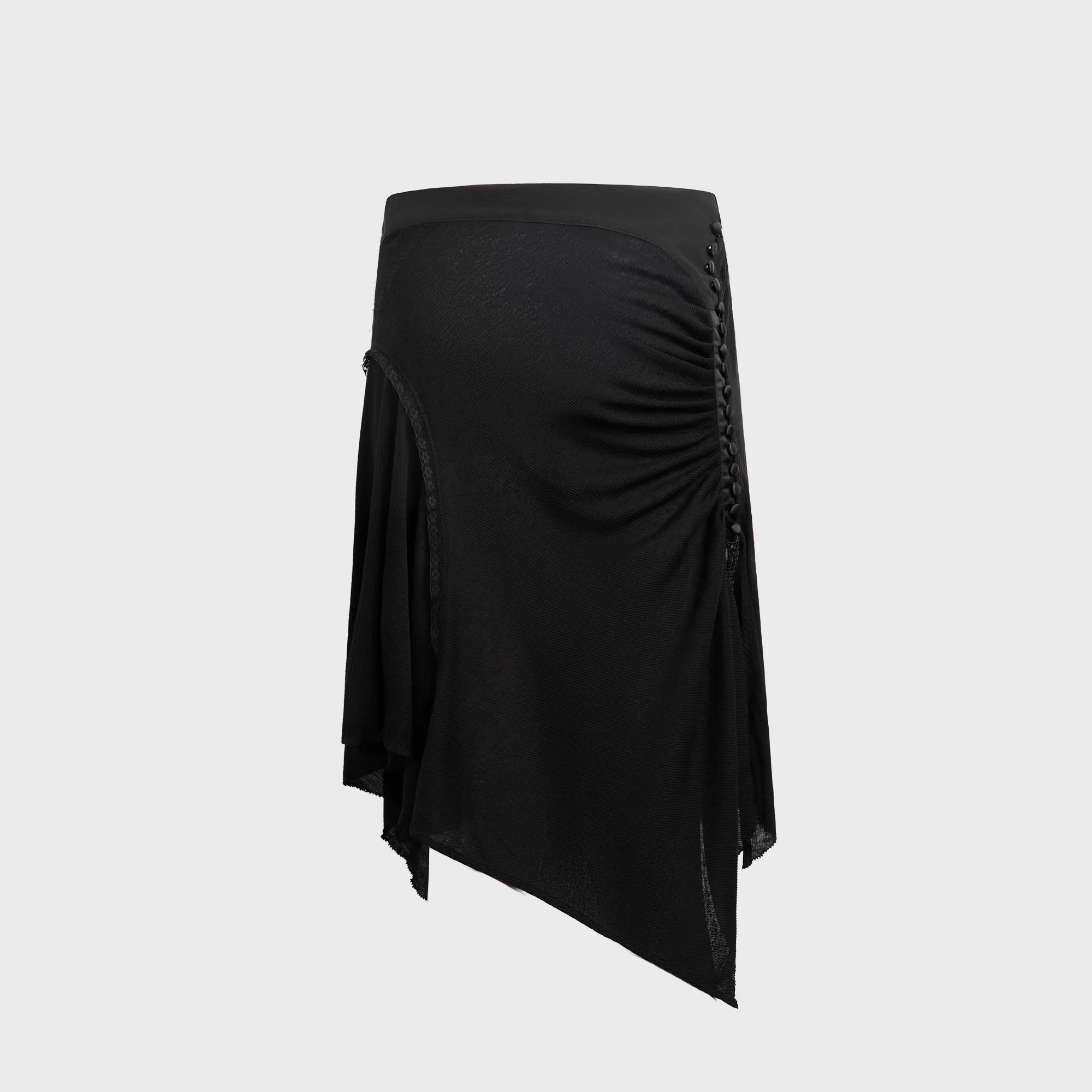 Hyein Seo Shirring Skirt - Black Breezy Fit Anti Pilling Treatment