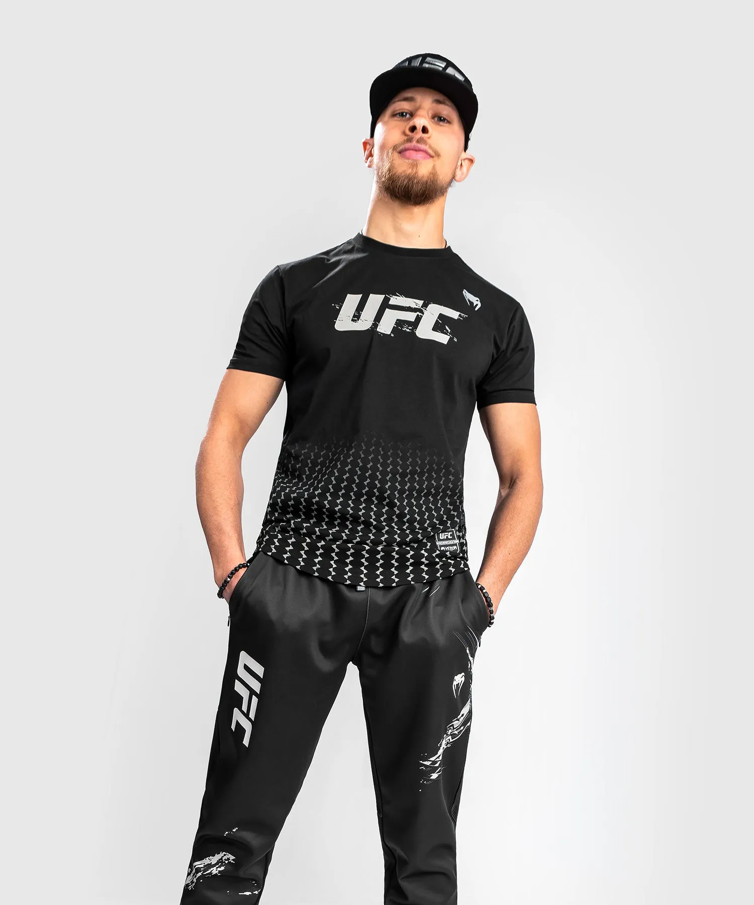 UFC Venum Authentic Fight Week Men??s 2.0 Short Sleeve T-Shirt - Black Athletic Wear Recycled Polyester Blend