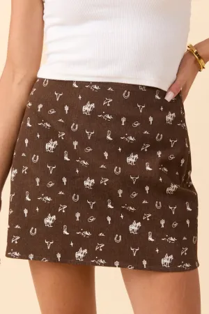 Isabel Western Print Skort Comfortable Motion