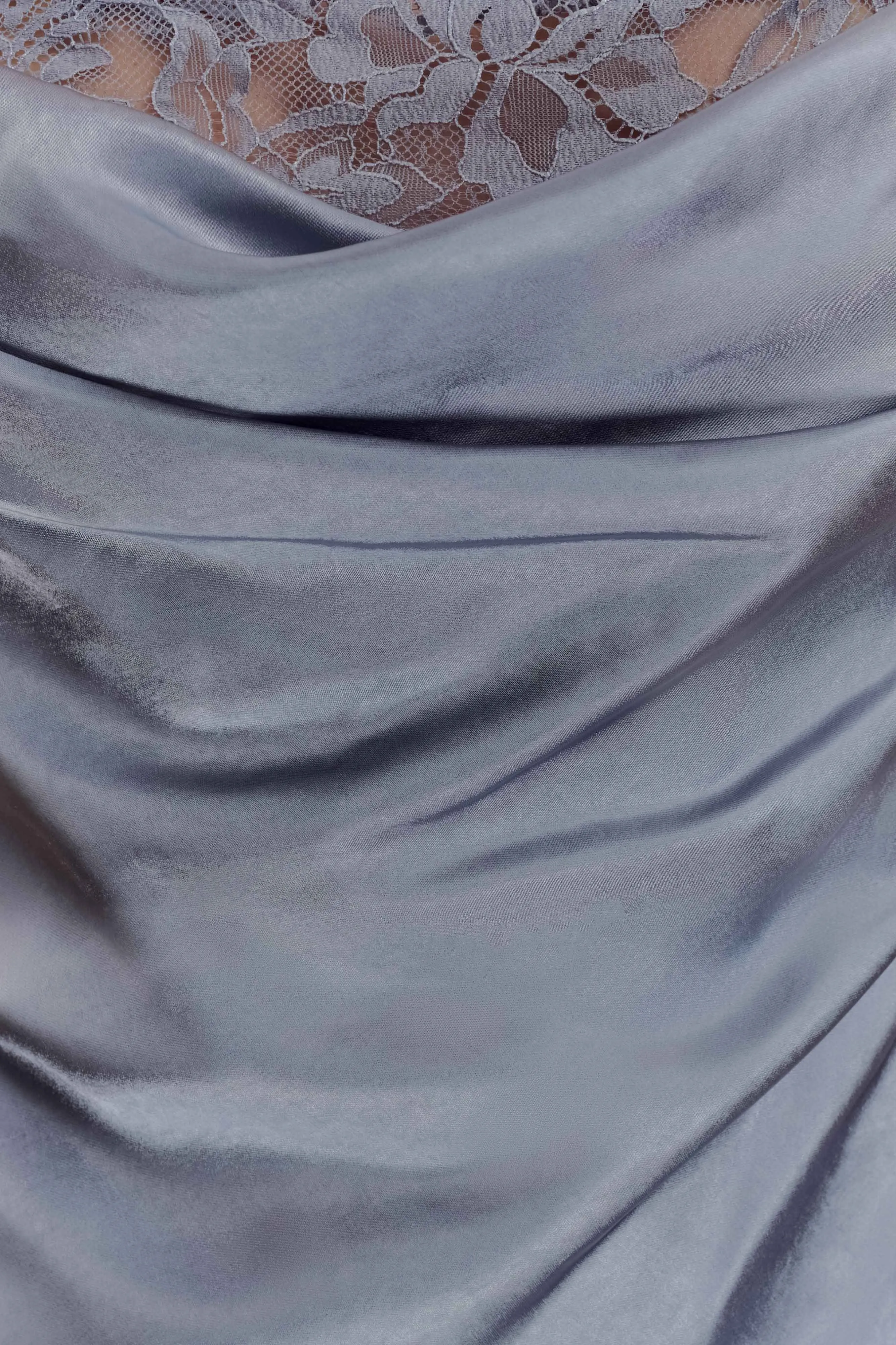 Trend Fit Calm Tone Isadora Lace & Satin Maxi Dress - Frosted Blue