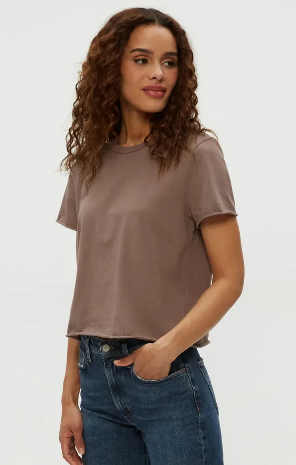 Jackie Raw Edge Crewneck Tee Art Mood Luxury Mood