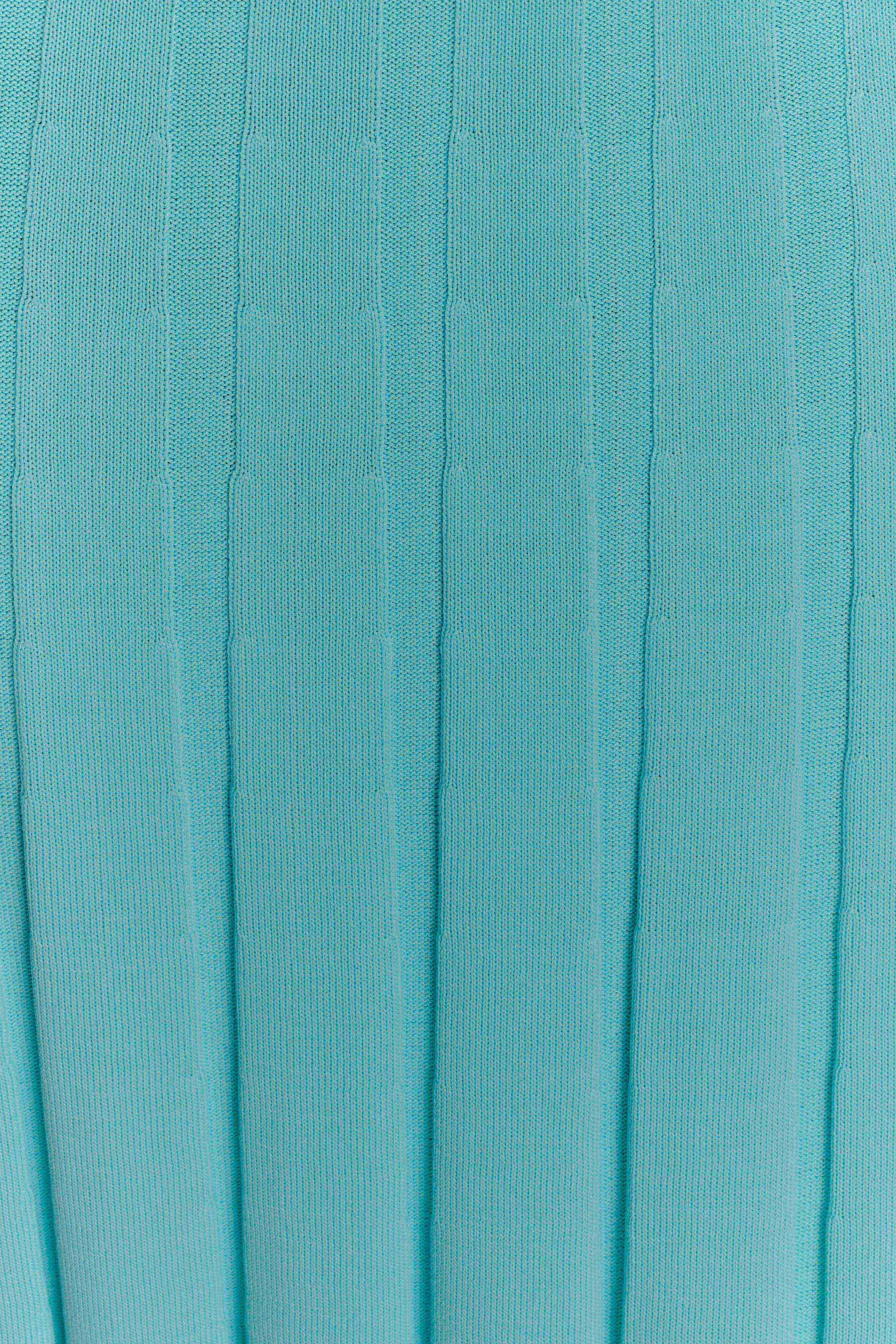 Artistic Edge Jacqui Halter Knit Midi Dress - Cyan Blue