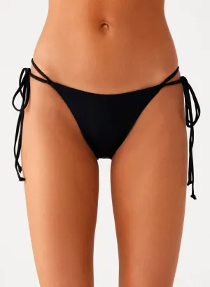 Saltwater Resistant Design Jaiya Tie Bikini Bottom - Black