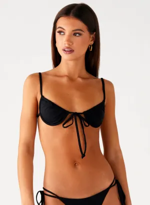 Hidden Pocket Resort-Collection Jaiya Tie Bikini Top - Black
