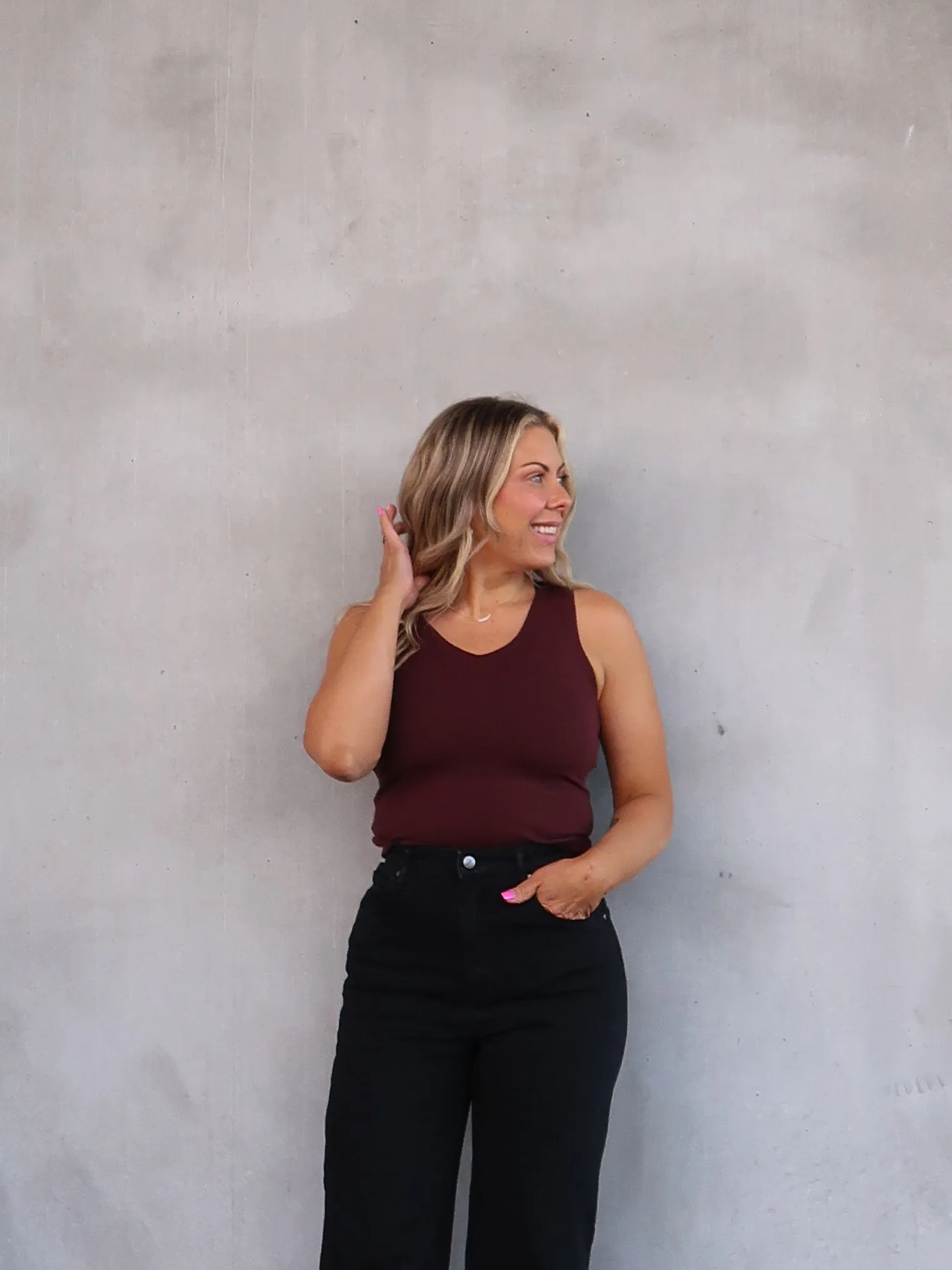 Multi - purpose Thermal Insulation Layer Janice Knit Tank - Brown