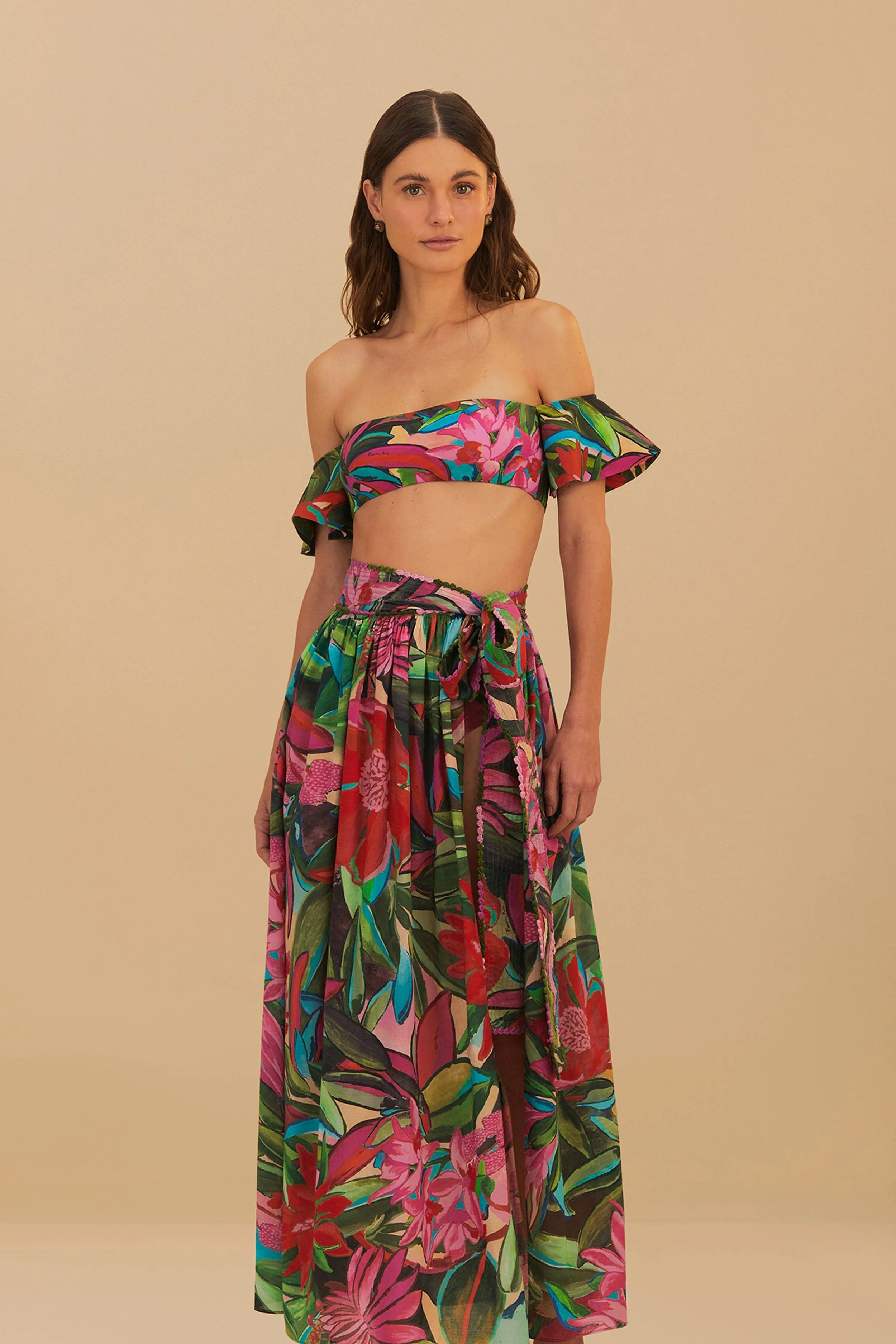 Seasonal Layering Jardin De Reve Midi Skirt