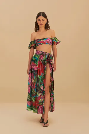 Jardin De Reve Midi Skirt Breathable Material High Rise