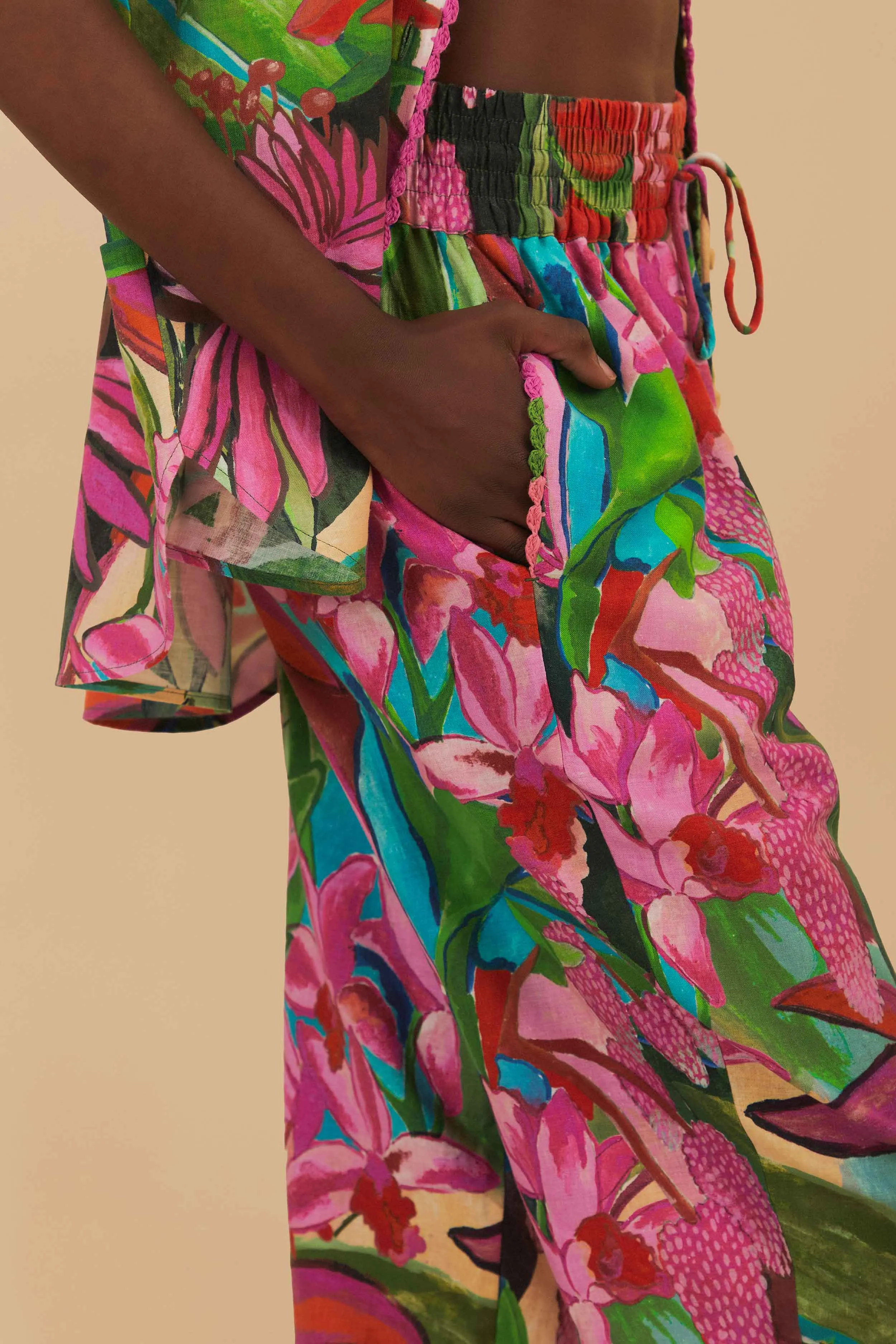 Jardin De Reve Pants Breathable Material Roll-up style