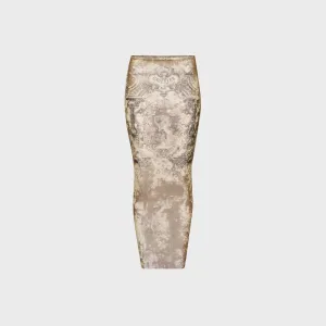 Abrasion resistant Twist Knot Details Jean Paul Gaultier Mesh Long Skirt - Printed M??daillon