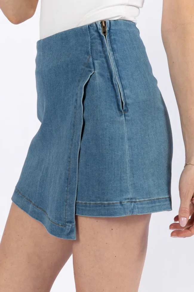 Jessica Medium Wash Denim Skort City Wear