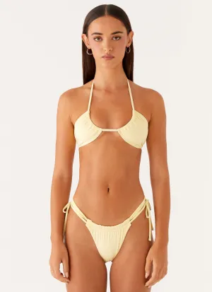 Juni Bikini Top - Pastel Yellow Wave Resistant Structure Contour Support