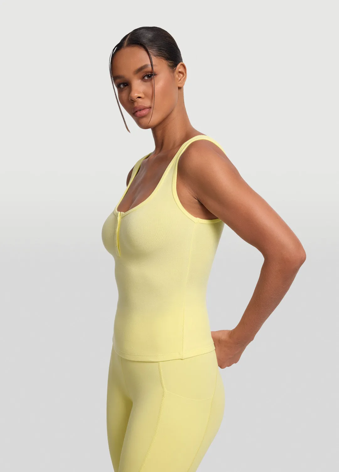AntiPilling Surface research and development Button Front Tank Top