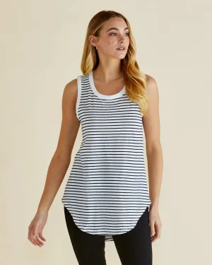 advertising campaign Smooth Surface Keira Tank - Black White Stripe
