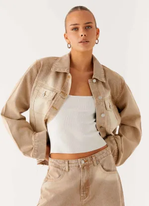 Crisp Layer Lightweight Layer Khalil Denim Jacket - Tan