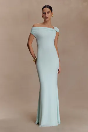 Kinsley Slinky Maxi Dress With Hardware - Lagoon Dreamy Presence