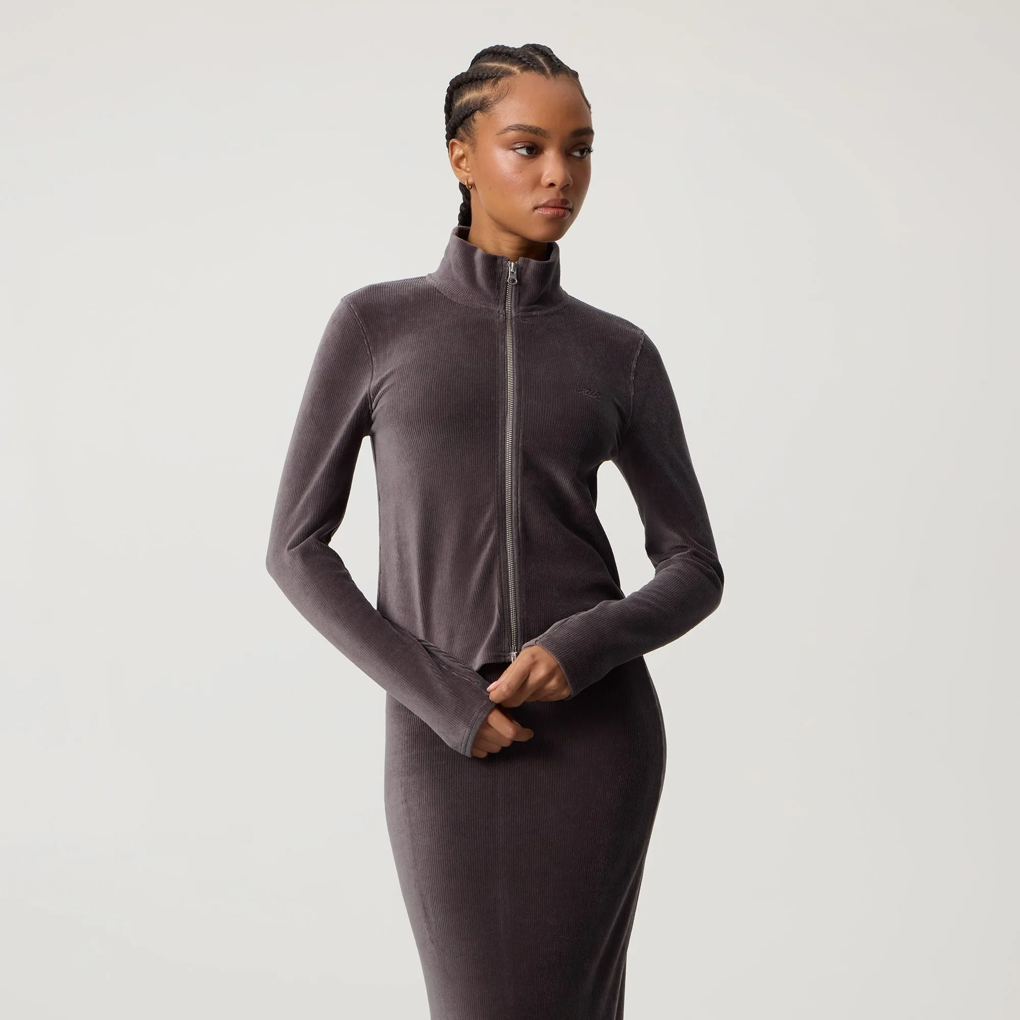 Kith Women Ina Track Zip - Hematite Sleek Layers
