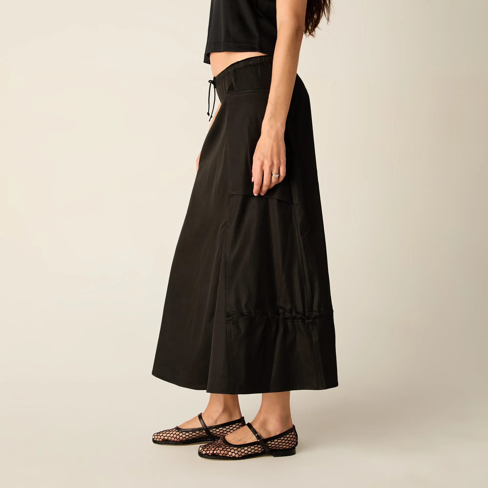 Laid Back Look Contemporary Brand Kith Women Kyo Utility Maxi Skirt - Black