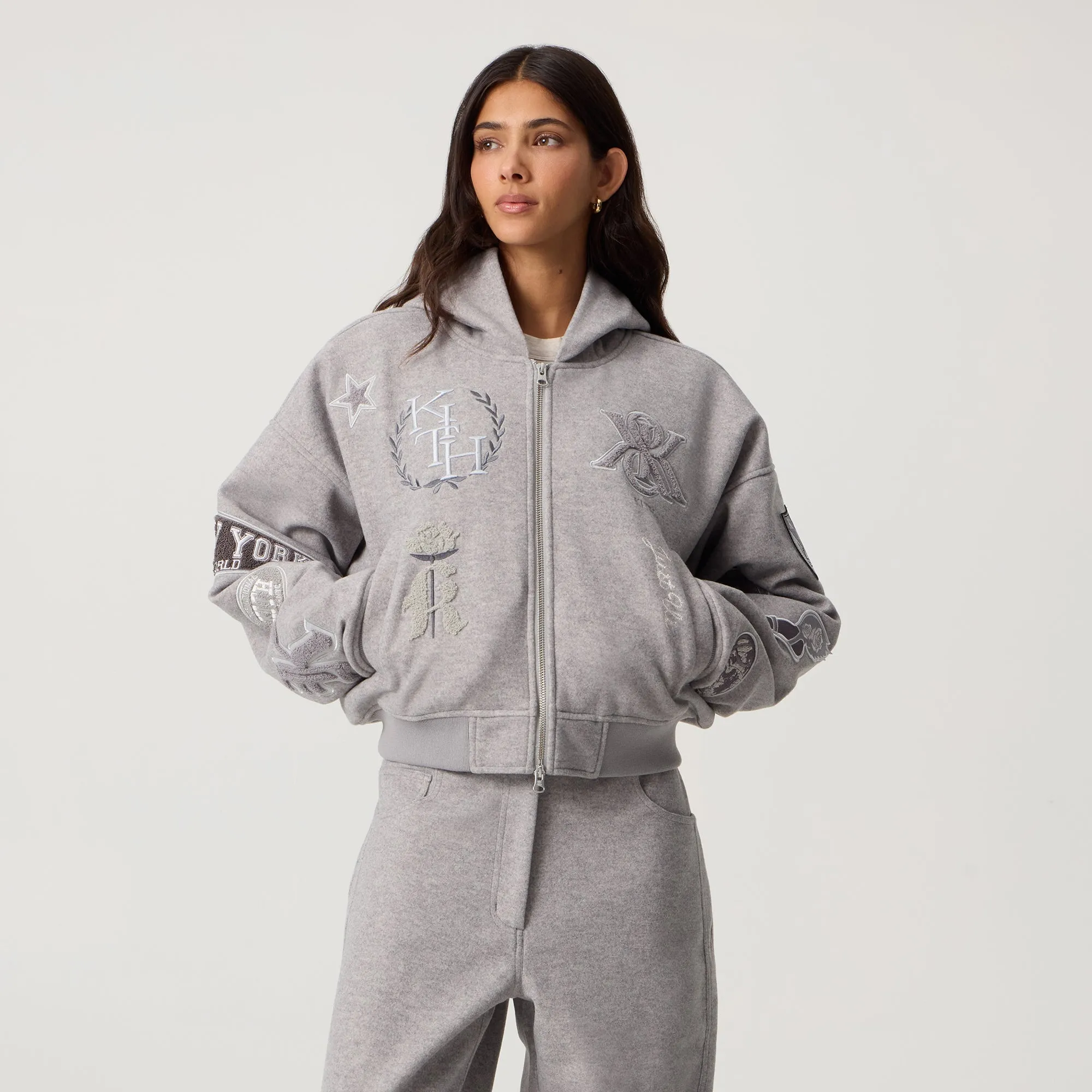 Kith Women Miyo Melton Hooded Jacket - Hallow Waist Belt