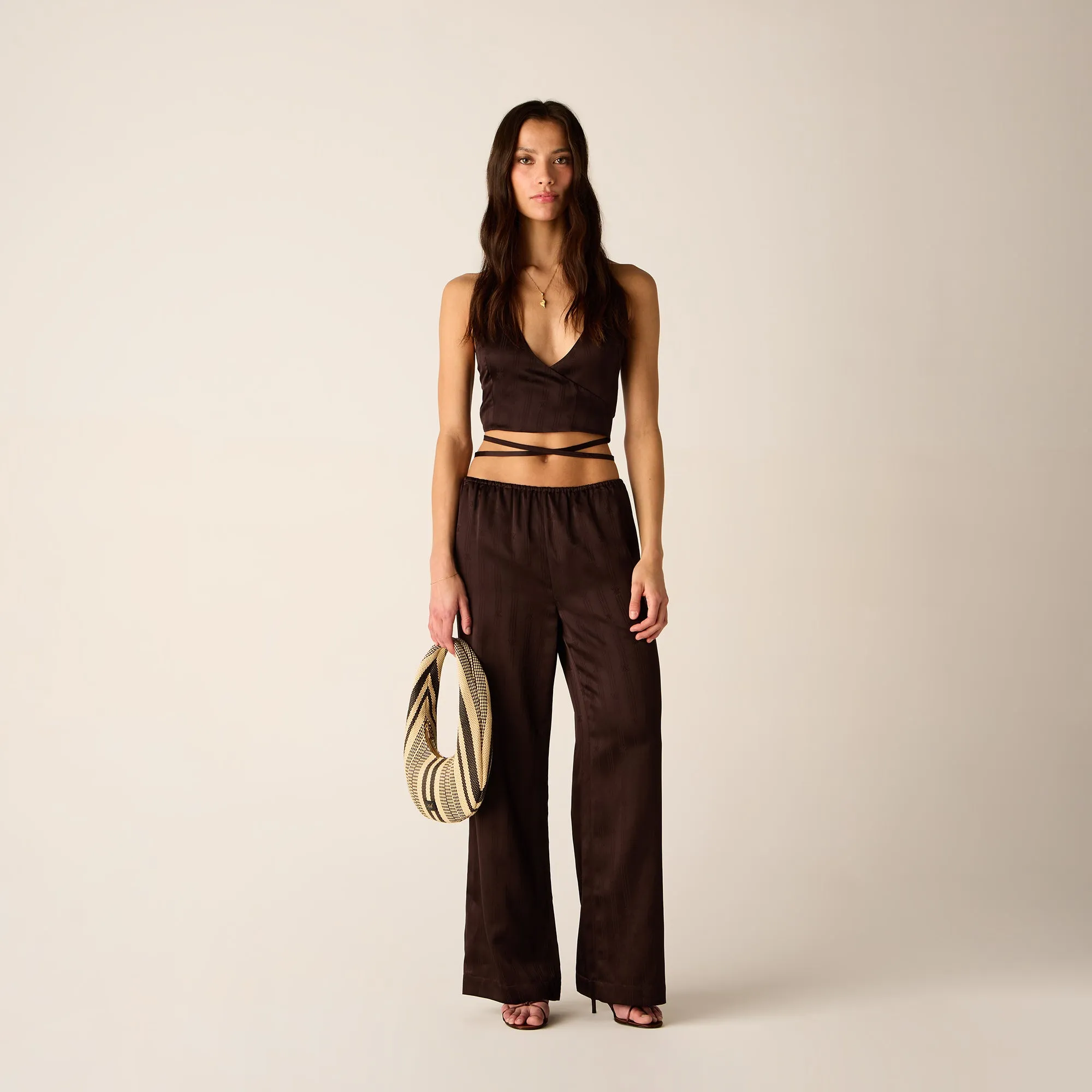 Kith Women Shir Crest Satin Wrap Vest - Incognito Basic Essential Layer Water Repellent Finish