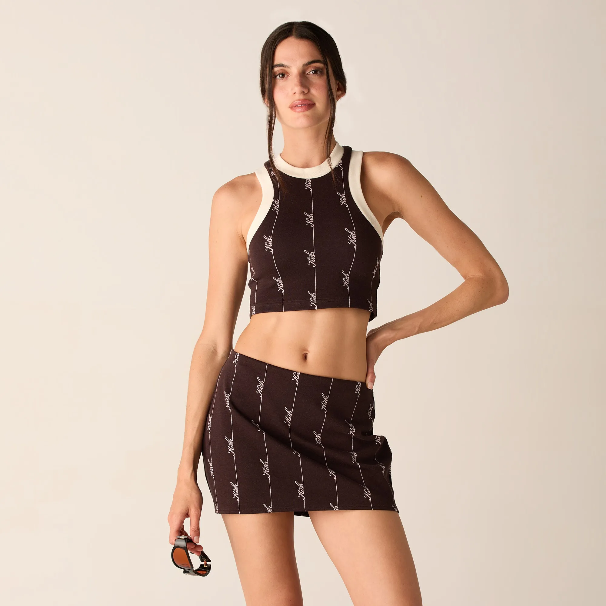 Kith Women Sven Pique Logo Knit Skort - Incognito Bold Cut