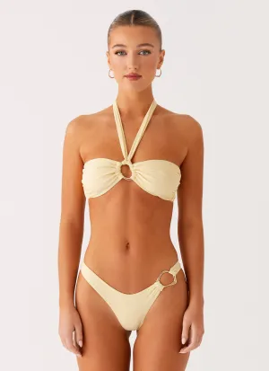 Ring-Details Kivara Bikini Bottoms - Yellow