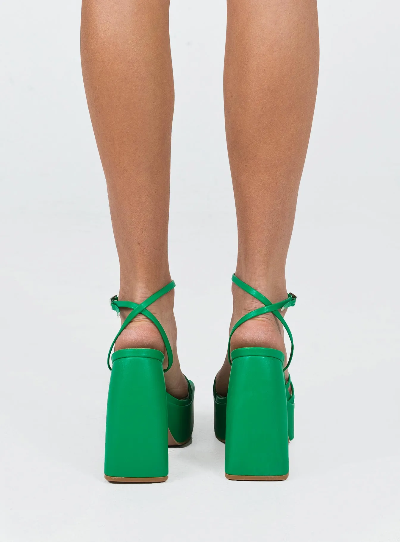 High Quality Shoes La Belle Heels Primary Green