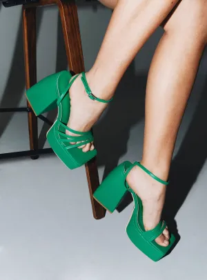 La Belle Heels Primary Green Outdoor Wedding Heels