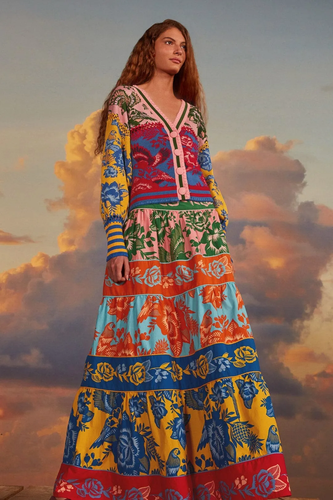 Lace Garden Tiered Maxi Skirt Tiered Design Fresh Aesthetic