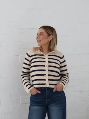 Blanca Cardigan - Navy SheerWeight Knit Sleek Wear