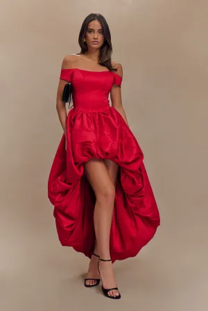 Urban Motion Amelia Bubble Maxi Dress - Ruby Red