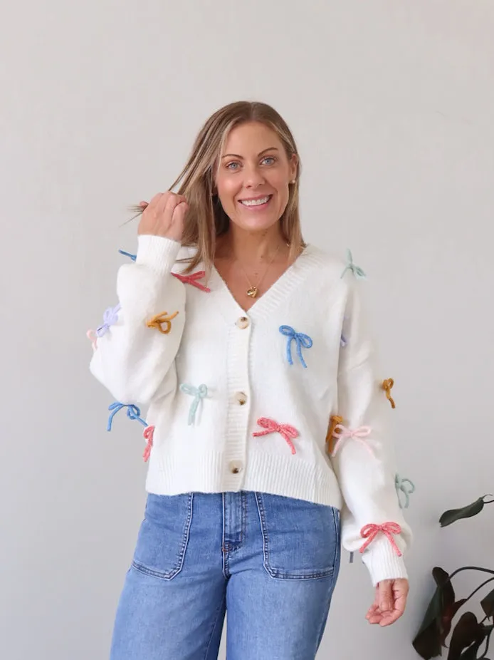 Ida Cardigan - Cream Rolled Cuffs