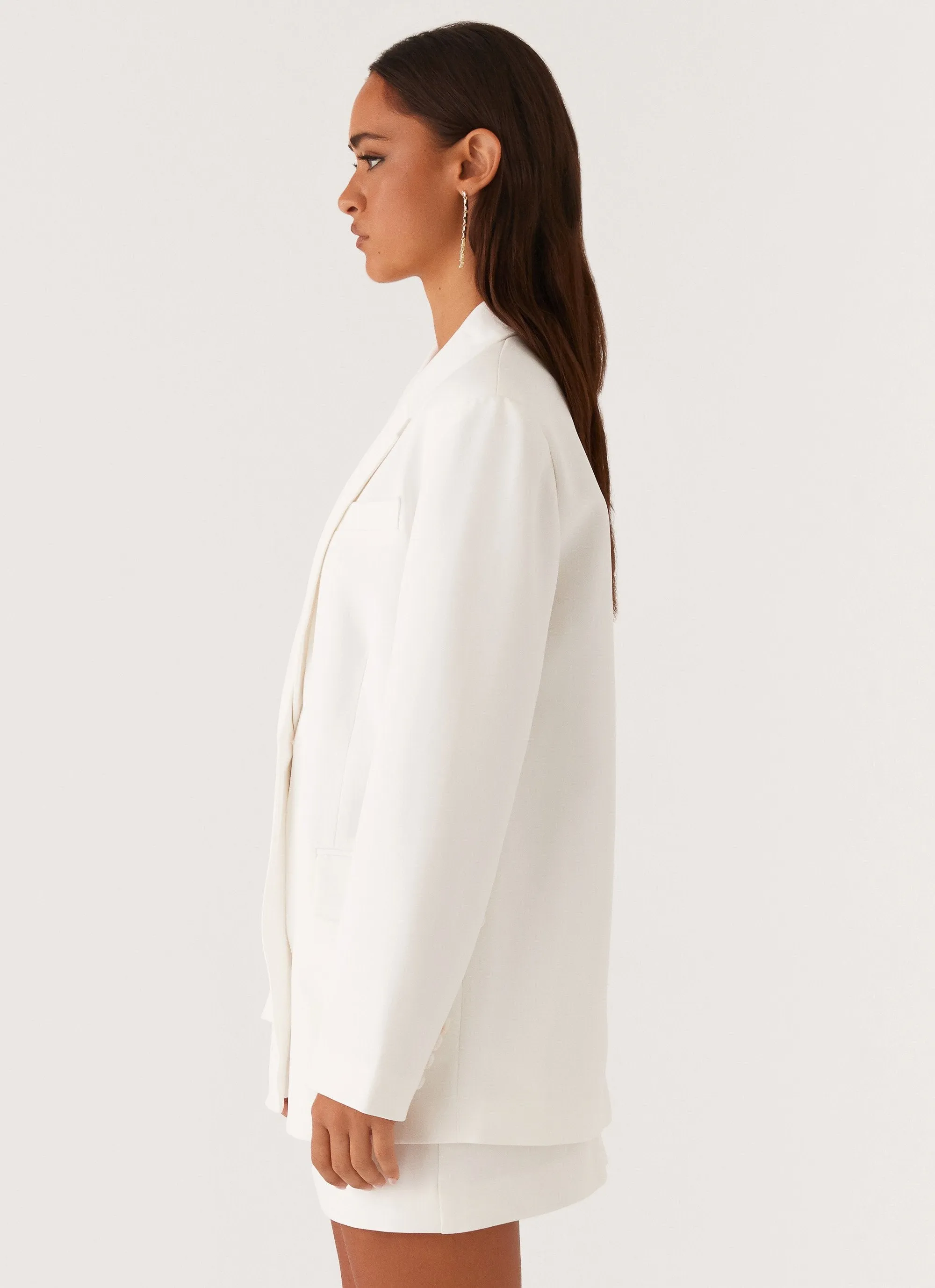 Windbreaker Style Concrete Jungle Oversized Blazer - Off White
