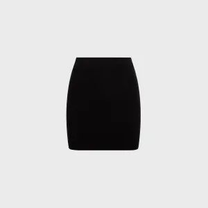 Urban Edge T by Alexander Wang Mini Skirt with Knit Logo Patch - Black