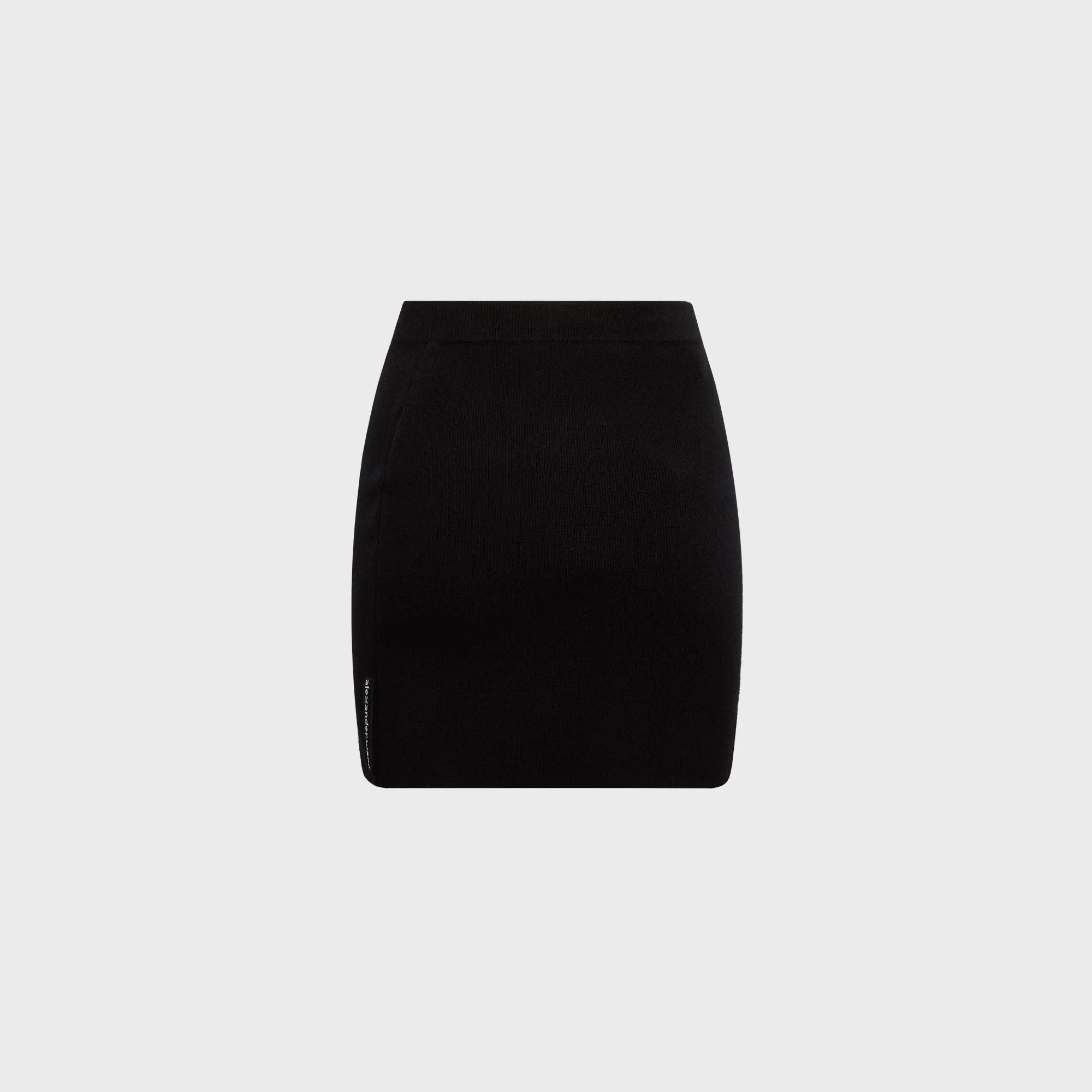 Structured silhouette T by Alexander Wang Mini Skirt with Knit Logo Patch - Black
