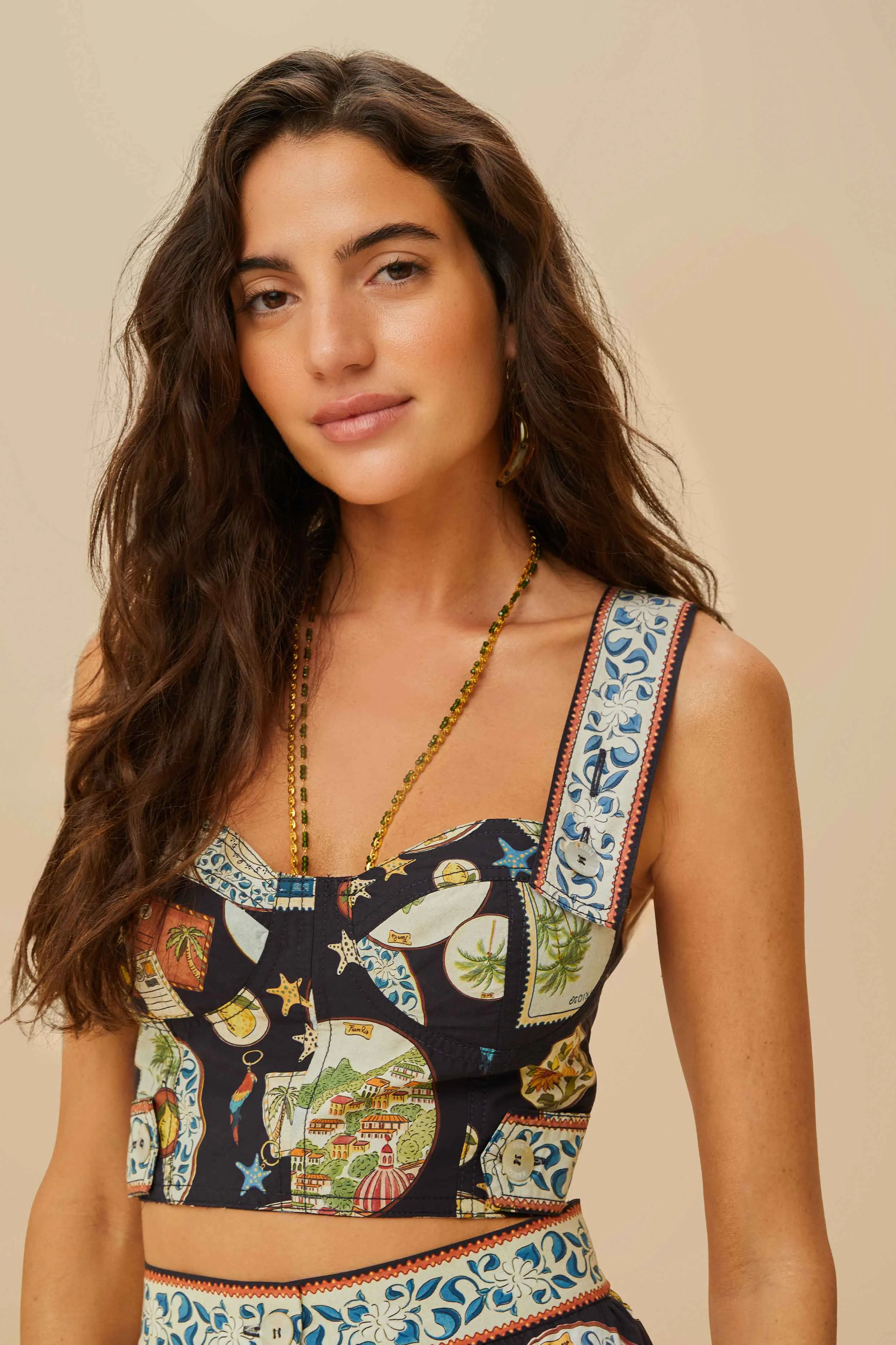 Black Trip Souvenir Topstitching Organic Cotton Top NonIrritating Simple Fashion