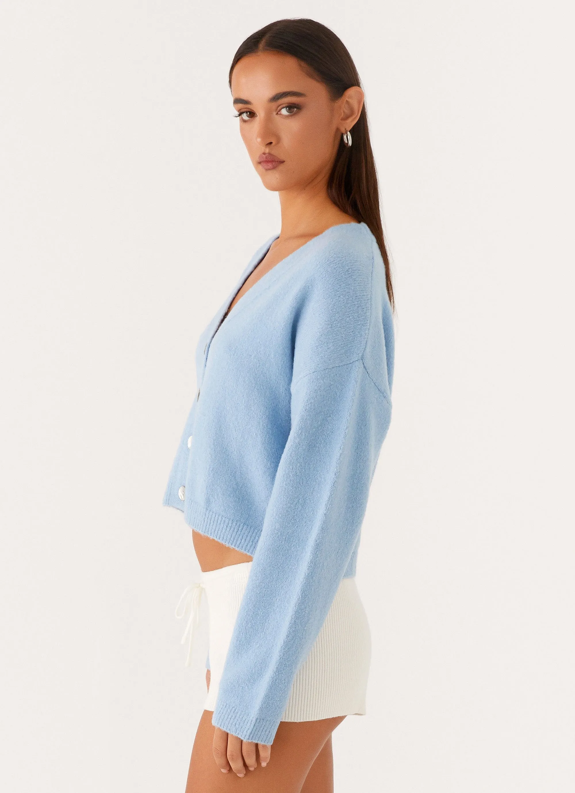 Flexible Shoulder Lenka Oversized Cardigan - Blue