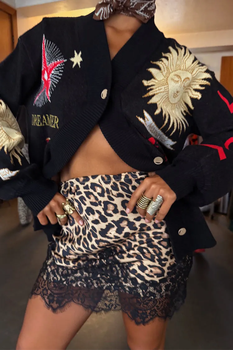 Leopard Lace Mini Maeva Skirt Modest Wear