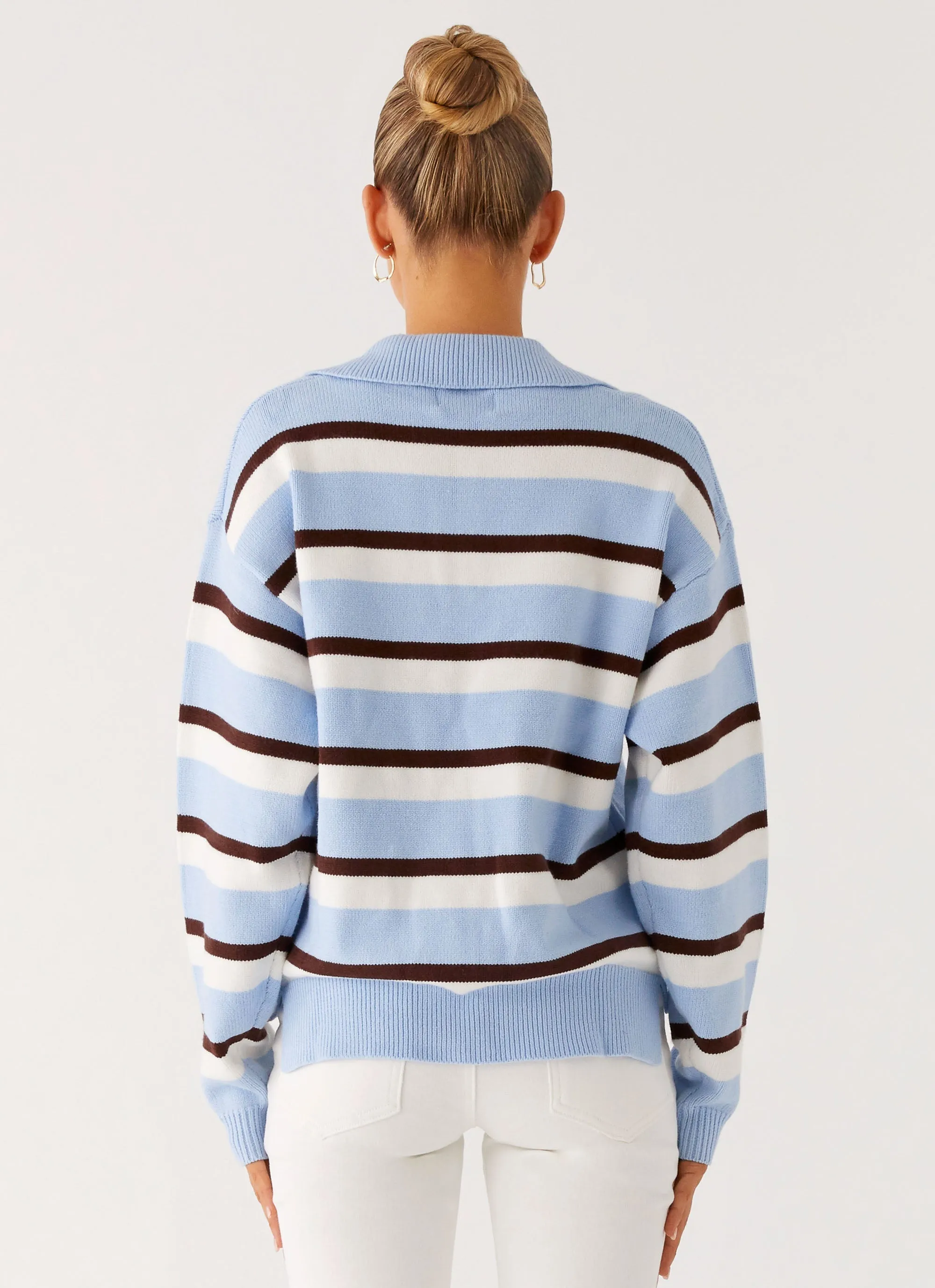 Short Length Liana Striped Polo - Blue Stripe