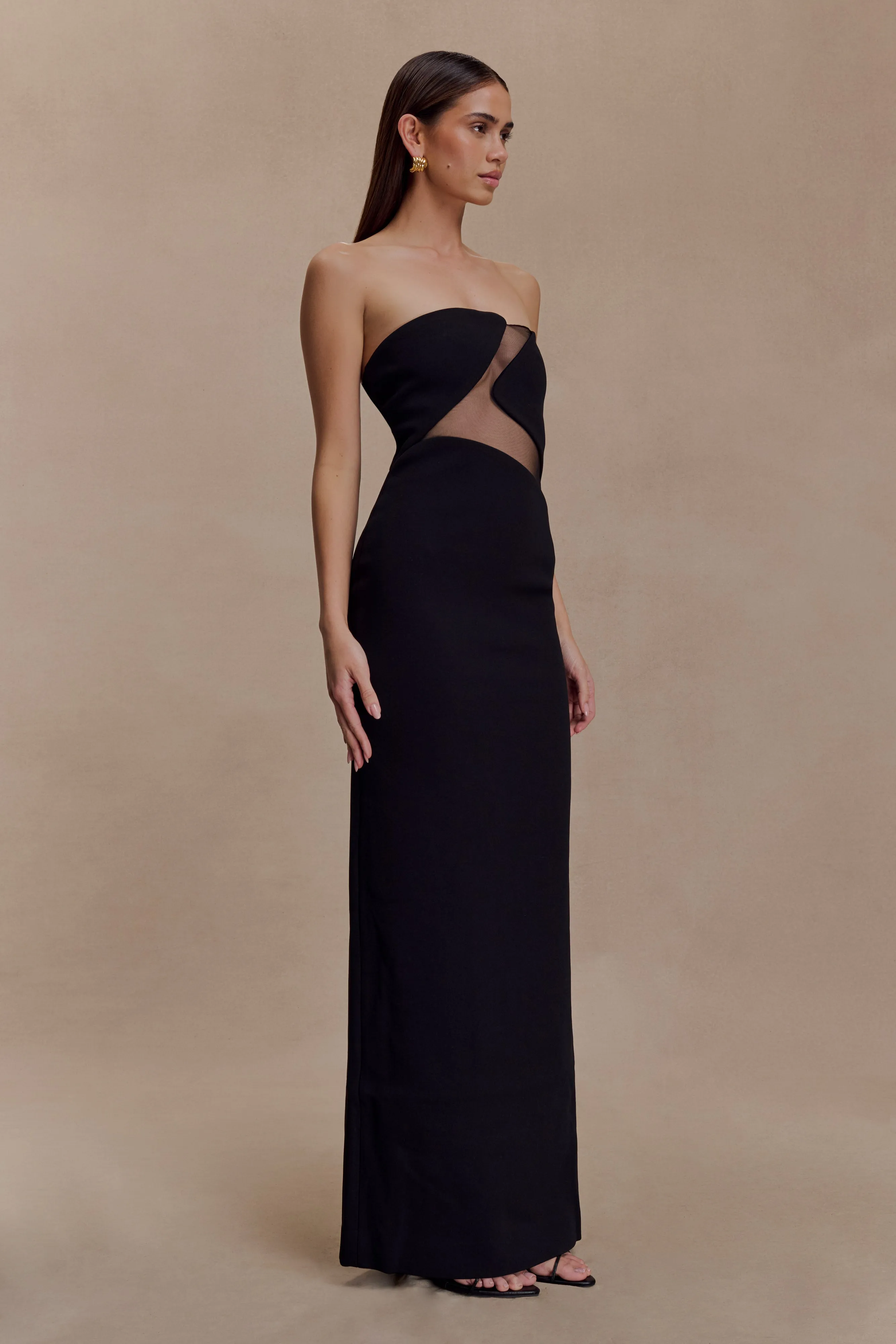 Polished look dress Comfortable and Chic Lianne Strapless Maxi Dress - Black