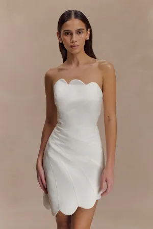 Atenea Satin Mini Dress - White Breezy Comfort